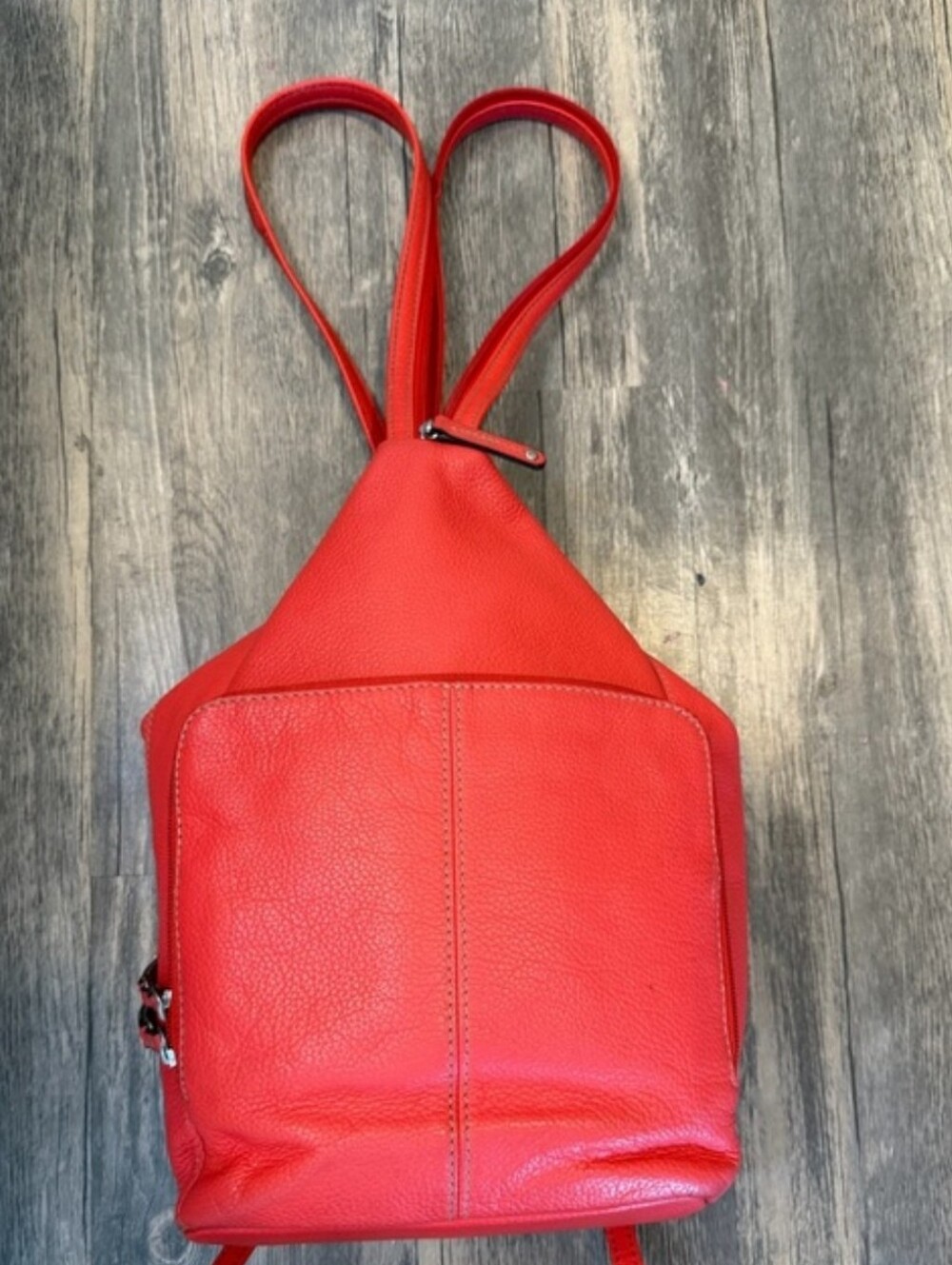 Tiganello Red Women's Leather Backpack Purse